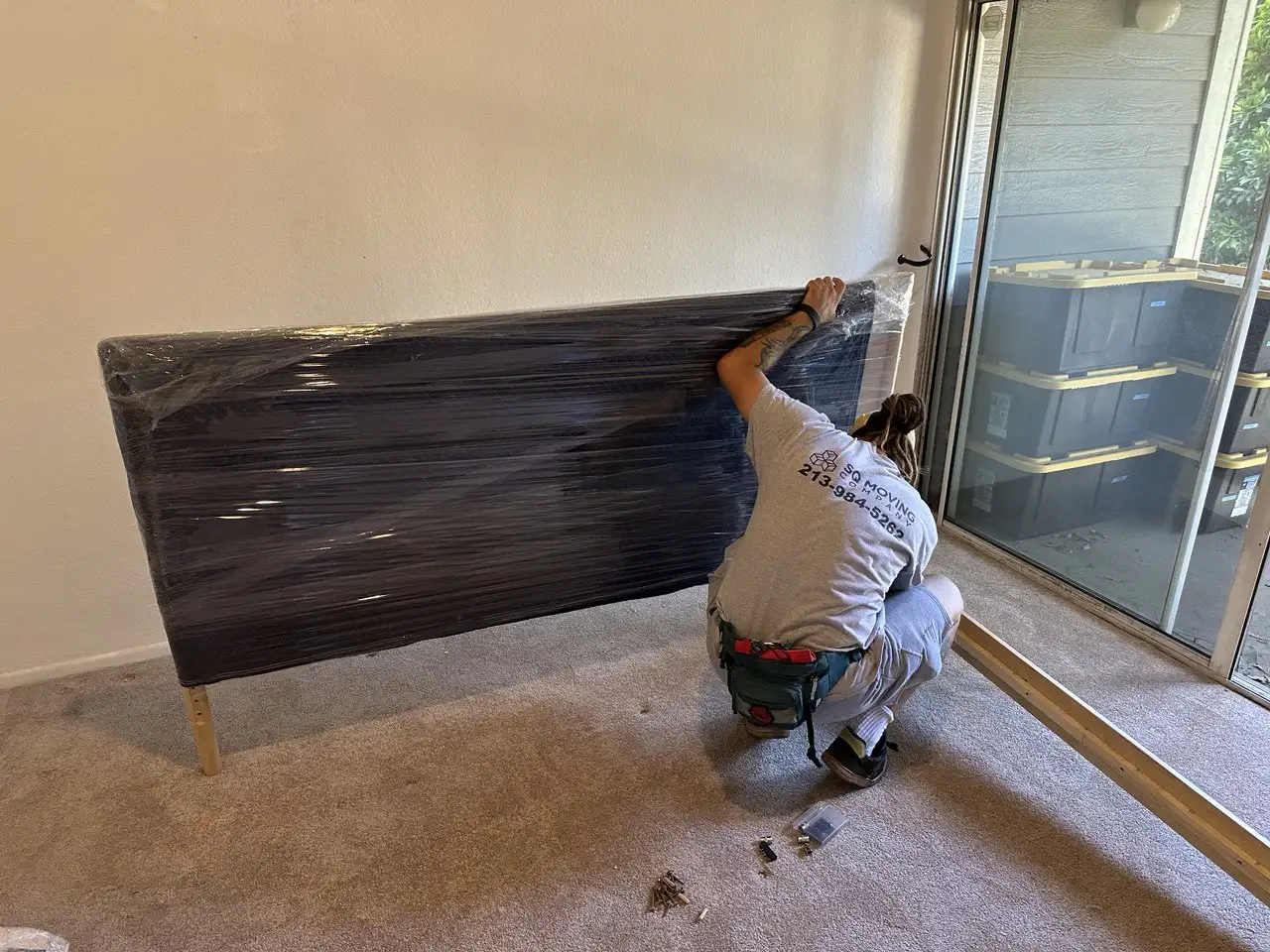 Bedframe assembling by SQ Moving team in Encino CA