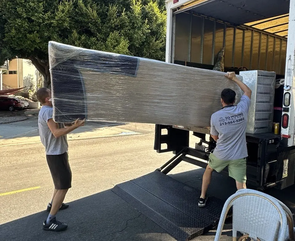 SQ Moving is top rated moving company in Encino during furniture loading