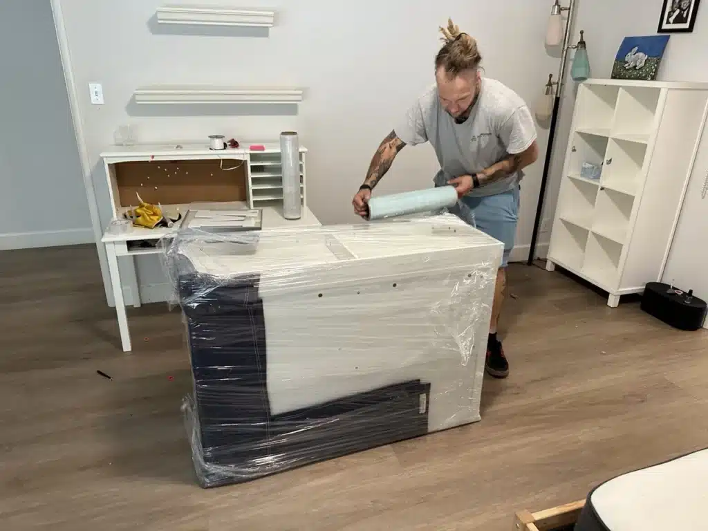 How to Prepare Furniture for Moving in LA: Step-by-Step Guide 1 Preparing of moving supplies and packing of dresser.