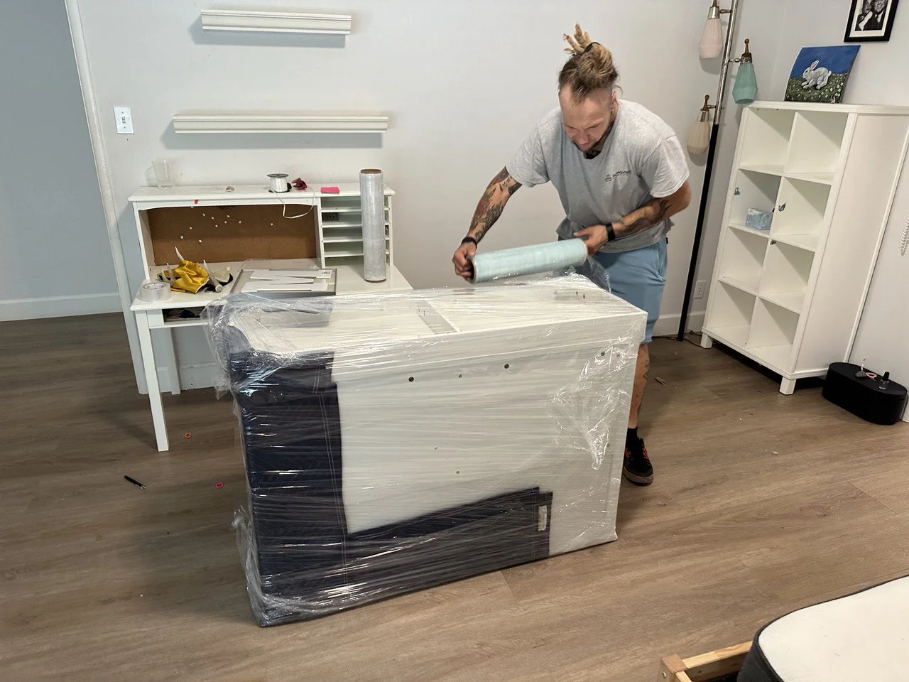 SQ Moving Company movers packing furniture in Arcadia